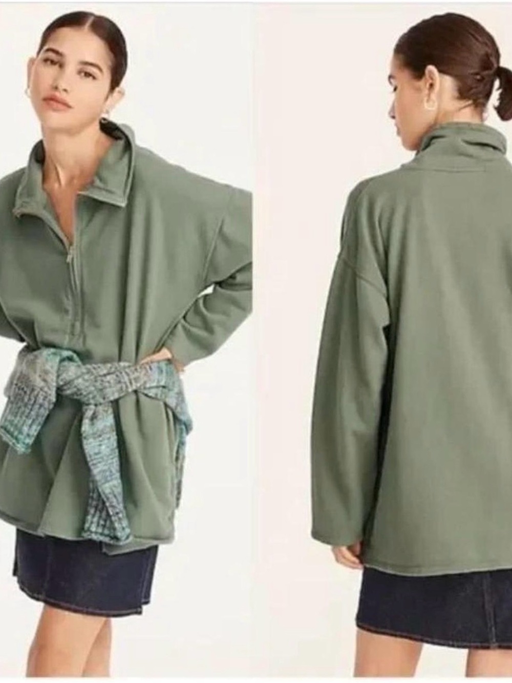 J. Crew Olive Green Half-Zip Utility Jacket